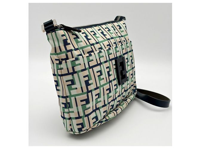 Borsa a tracolla Fendi Zucca Beige Verde Crudo Blu navy - vista 4