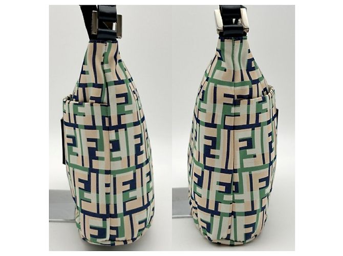 Borsa a tracolla Fendi Zucca Beige Verde Crudo Blu navy - vista 6