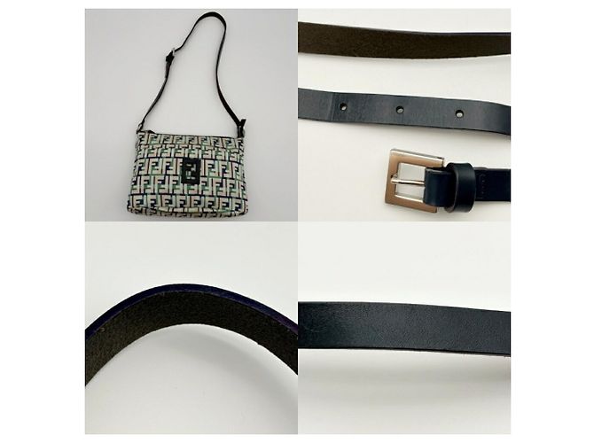 Borsa a tracolla Fendi Zucca Beige Verde Crudo Blu navy - vista 7