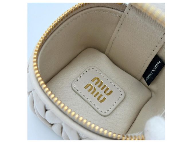 Miu Miu Charm per borsa Mini Pouch Beige - vista 10