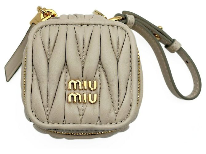 Miu Miu Charm per borsa Mini Pouch Beige - vista 2
