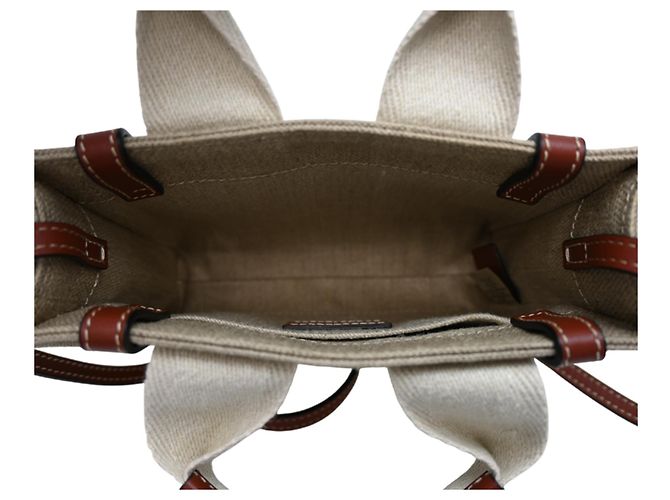 Borsa Tote Chloé Woody Mini Marrone Beige - vista 6