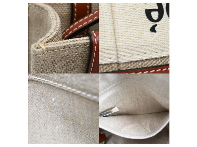 Borsa Tote Chloé Woody Mini Marrone Beige - vista 7