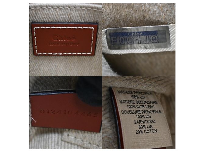Borsa Tote Chloé Woody Mini Marrone Beige - vista 8