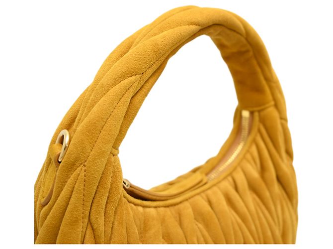 Borsa Miu Miu Wonder Matelassé Yellow Giallo - vista 5