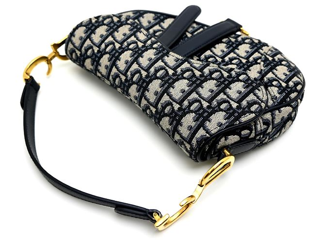 Christian Dior Mini Saddle Tasche Marineblau - Ansicht 3