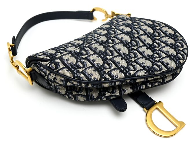 Christian Dior Mini Saddle Tasche Marineblau - Ansicht 4