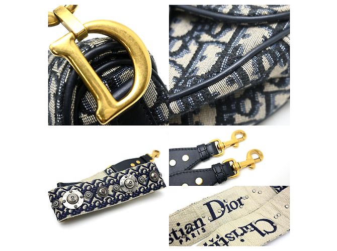 Christian Dior Mini Saddle Tasche Marineblau - Ansicht 7