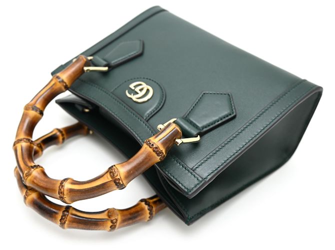 Borsa a mano donna Gucci Bamboo Diana Small Verde - vista 3