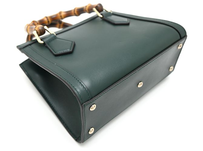 Borsa a mano donna Gucci Bamboo Diana Small Verde - vista 4