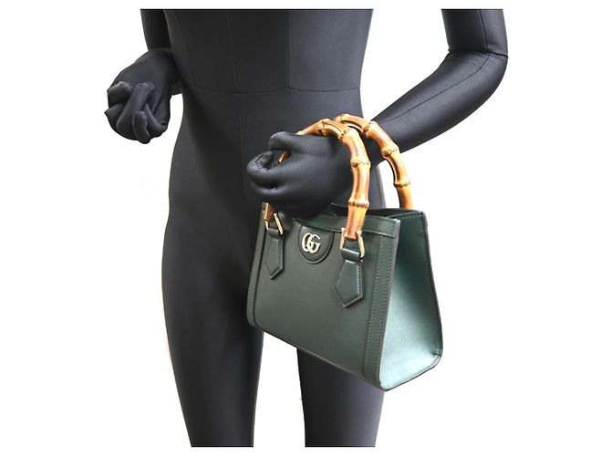 Borsa a mano donna Gucci Bamboo Diana Small Verde - vista 9