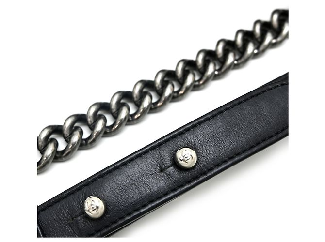 Borsa a tracolla con catena Chanel Boy 25 Nero - vista 5