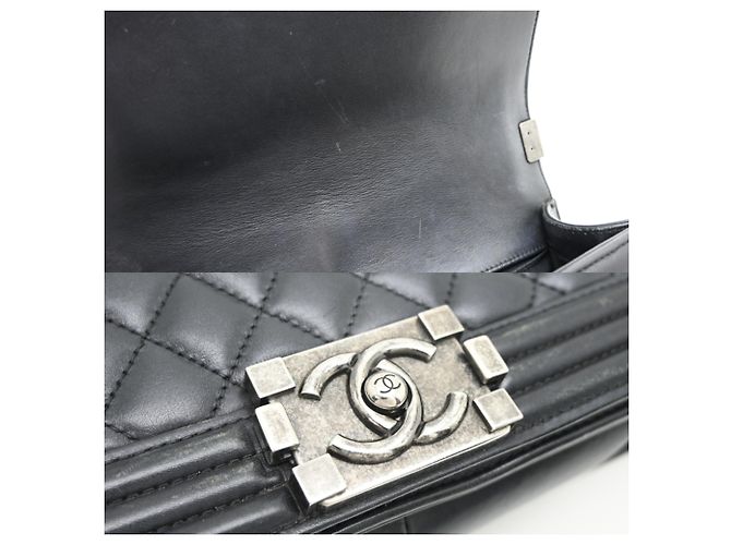 Borsa a tracolla con catena Chanel Boy 25 Nero - vista 8