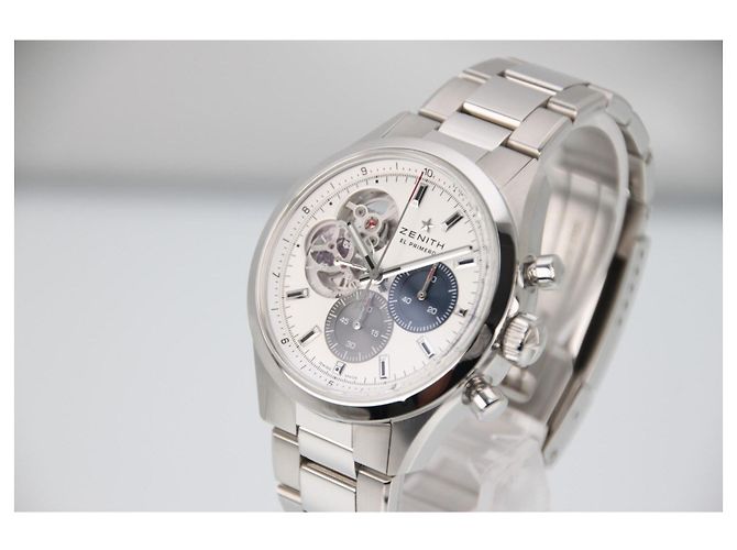 Zénith Zenith Chronomaster Open Automatico 39.5mm Quadrante Bianco Blu Grigio Silver hardware - vista 2