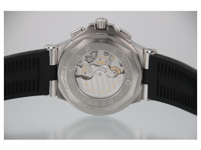 Orologio Bulgari Diagono Calibro 303 DG42SCH Automatico 42mm Nero & Argento Grigio Silver hardware - vista 9