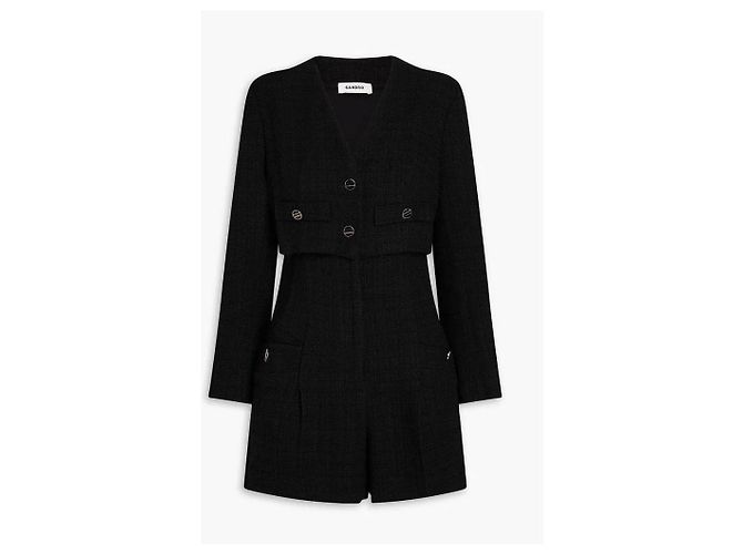 Sandro Mono de Tweed Negro Mujer XS 34 - vista 3