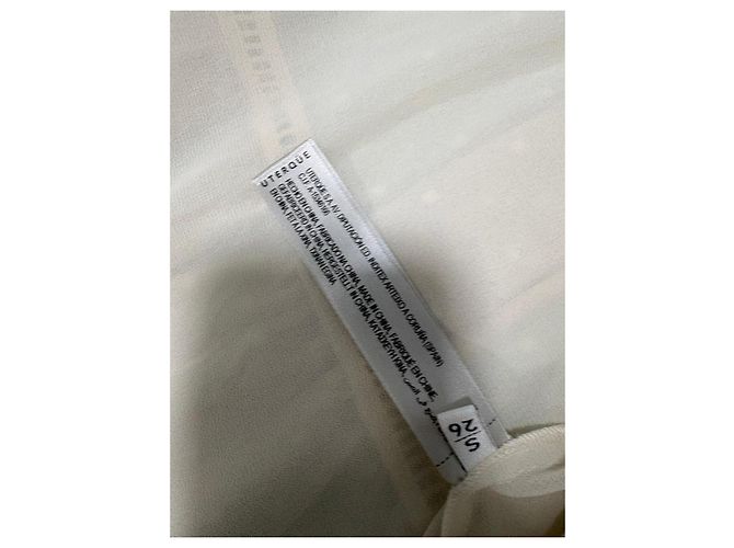 Uterque Uterqüe Chiffon-Midikleid mit Punktmuster und Rüschen Beige - Ansicht 7