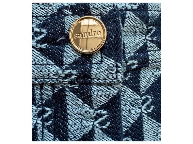 Sandro Saia de Ganga com Estampado Geométrico e Folho Azul - vista 10