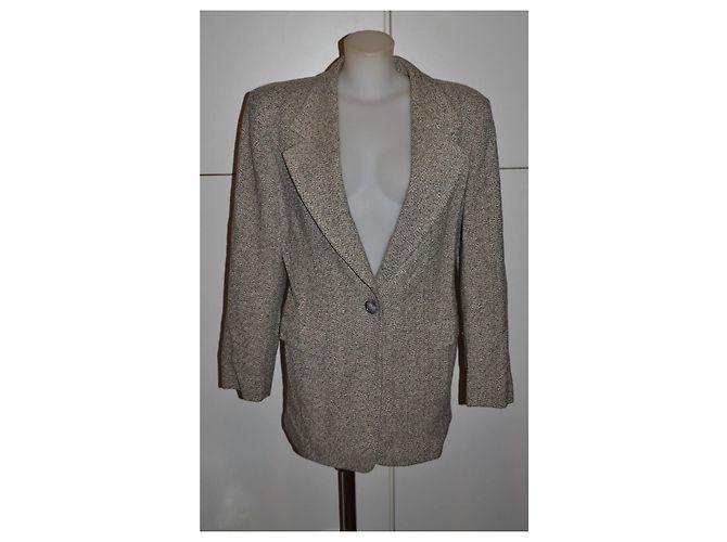 Blazer Max Mara em Tweed Cinza Branco - vista 2