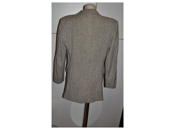 Blazer Max Mara em Tweed Cinza Branco - vista 4