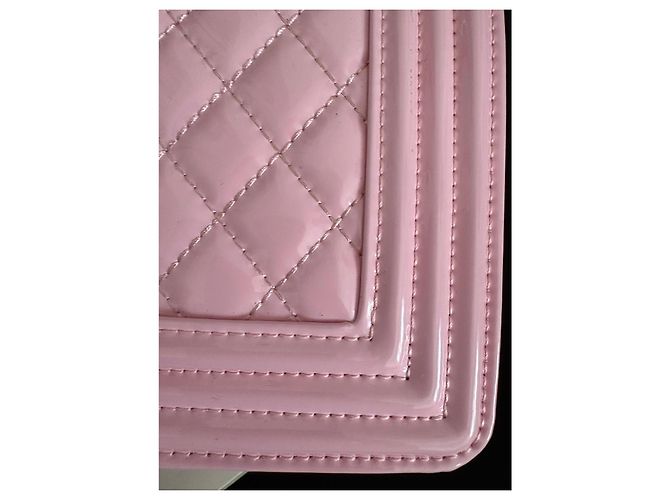 Chanel Boy Bag in Pink Patent Leather - view 11