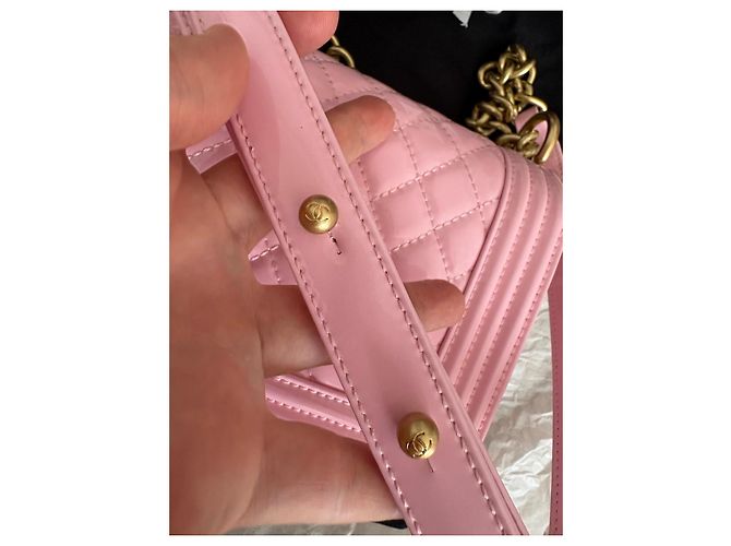 Chanel Boy Bag in Pink Patent Leather - view 7