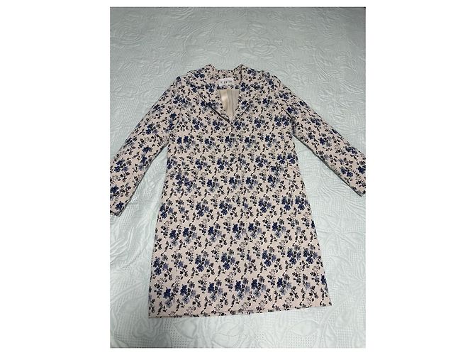 Abrigo Claudie Pierlot Estampado Floral Blanco Azul - vista 2
