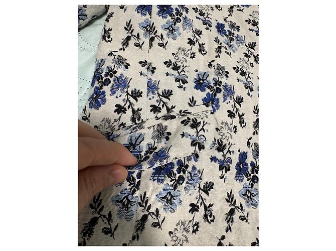 Abrigo Claudie Pierlot Estampado Floral Blanco Azul - vista 8