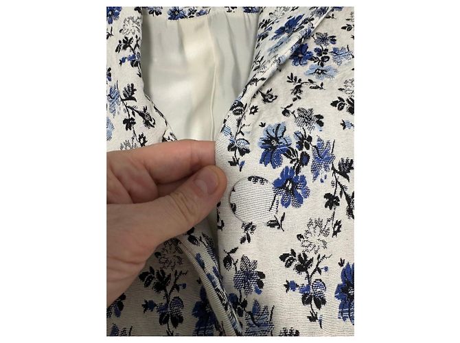Abrigo Claudie Pierlot Estampado Floral Blanco Azul - vista 9