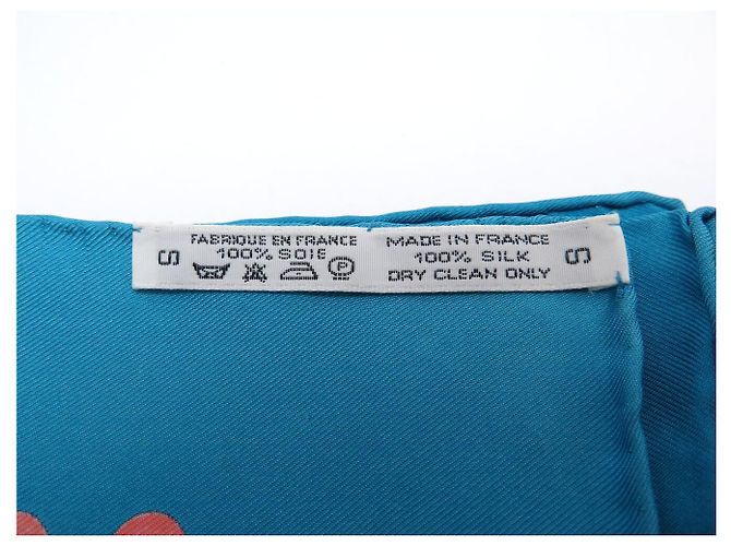 Hermès NEU HERMES TUCH LES MERISES A. DE JACQUELOT CARRE 90 SEIDE BLAU - Ansicht 12