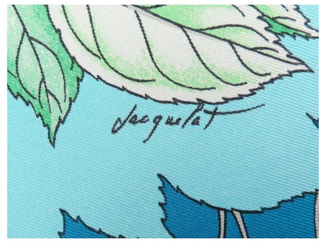 Hermès NEU HERMES TUCH LES MERISES A. DE JACQUELOT CARRE 90 SEIDE BLAU - Ansicht 9