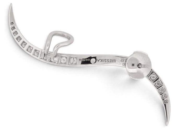 NUOVO ORECCHINO A MONO ARCO MESSIKA DAISY ROCK 6511 ORO BIANCO 18K DIAMANTE 3.9G Argento - vista 2