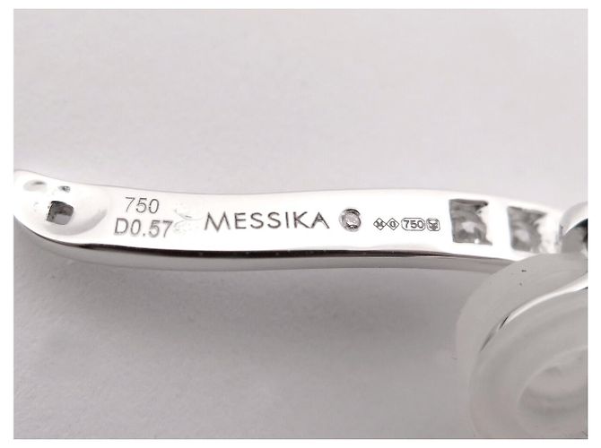 NUOVO ORECCHINO A MONO ARCO MESSIKA DAISY ROCK 6511 ORO BIANCO 18K DIAMANTE 3.9G Argento - vista 7