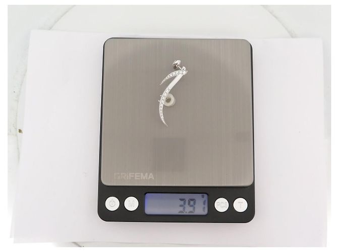 NUOVO ORECCHINO A MONO ARCO MESSIKA DAISY ROCK 6511 ORO BIANCO 18K DIAMANTE 3.9G Argento - vista 8