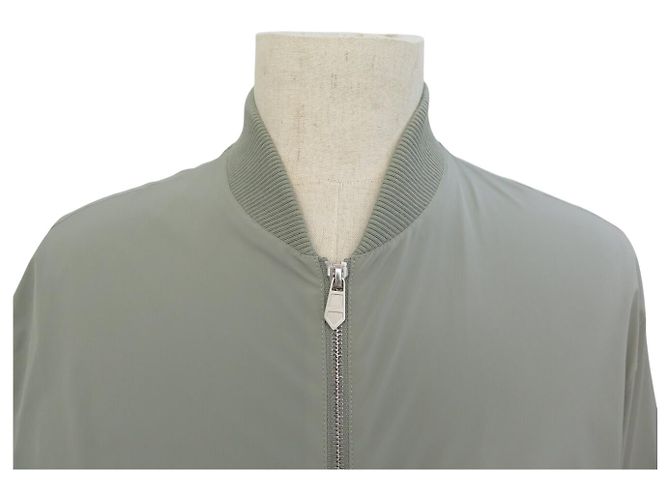 Hermès NUOVA GIACCA HERMES BLUSON ZIP BORDO COSTOLATO M 48 IN COTONE GRIGIO - vista 2
