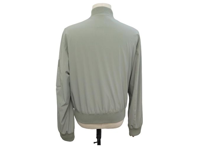 Hermès NUOVA GIACCA HERMES BLUSON ZIP BORDO COSTOLATO M 48 IN COTONE GRIGIO - vista 3