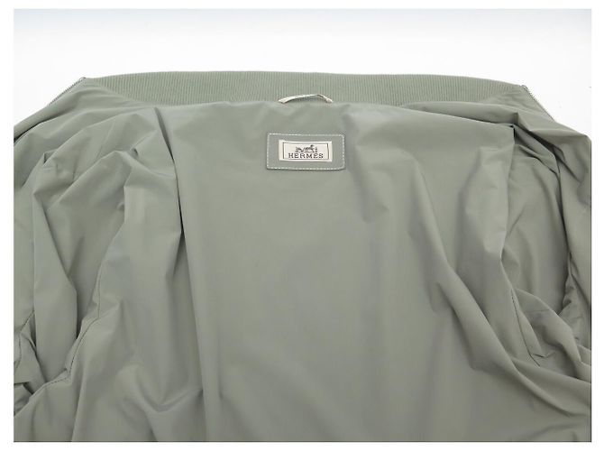 Hermès NUOVA GIACCA HERMES BLUSON ZIP BORDO COSTOLATO M 48 IN COTONE GRIGIO - vista 4