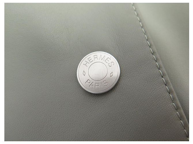 Hermès NUOVA GIACCA HERMES BLUSON ZIP BORDO COSTOLATO M 48 IN COTONE GRIGIO - vista 6