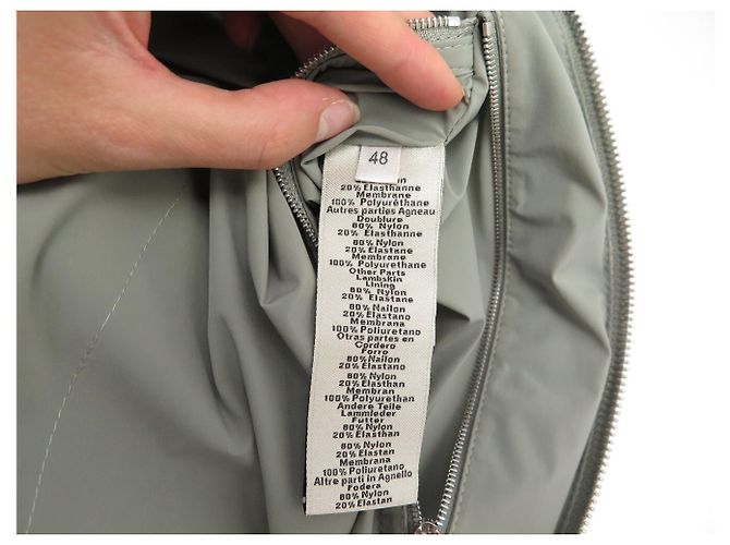 Hermès NUOVA GIACCA HERMES BLUSON ZIP BORDO COSTOLATO M 48 IN COTONE GRIGIO - vista 7