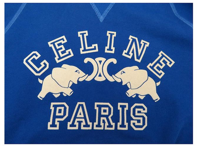 Céline NEU CELINE ELEPHANT PULLOVER RY0H5670Q L M 40 BLAUE BAUMWOLLEN-SWEATSHIRT TOP - Ansicht 14