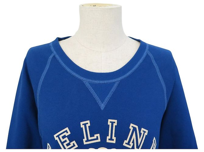 Céline NEU CELINE ELEPHANT PULLOVER RY0H5670Q L M 40 BLAUE BAUMWOLLEN-SWEATSHIRT TOP - Ansicht 2