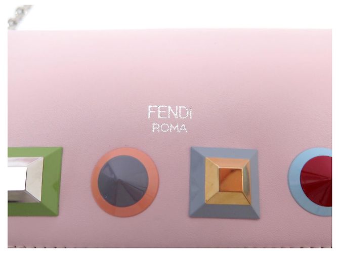 FENDI 8M0365 CONTINENTAL ROSA SCHULTERGELDBEUTEL WALLET ON CHAIN WOC Pink - Ansicht 4
