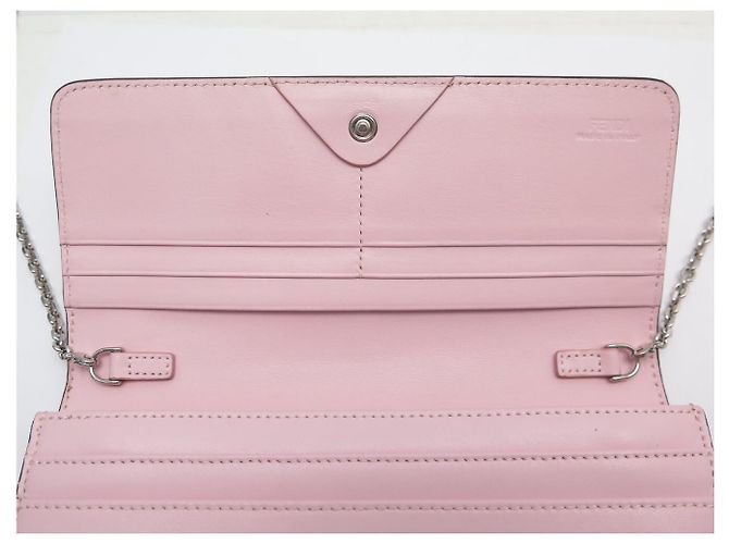 FENDI 8M0365 CONTINENTAL ROSA SCHULTERGELDBEUTEL WALLET ON CHAIN WOC Pink - Ansicht 5