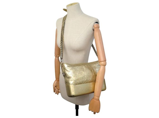 BORSA A MANO CHANEL GABRIELLE MEDIUM A93824Y PELLE ORO TRACOLLA D'oro - vista 5