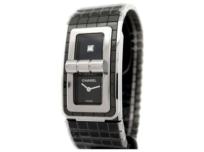 NUEVO RELOJ CHANEL CODE COCO H5147 21MM DE CERÁMICA DIAMANTE QUARTZ Negro - vista 2