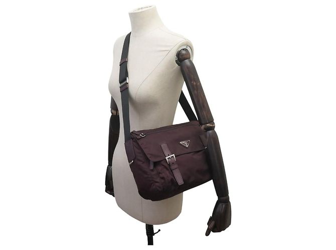 BORSA A TRACCOLLA PRADA RE-NYLON BORDEAUX 1BD953 BURGUNDY SHOULDER BAG Bordò - vista 7