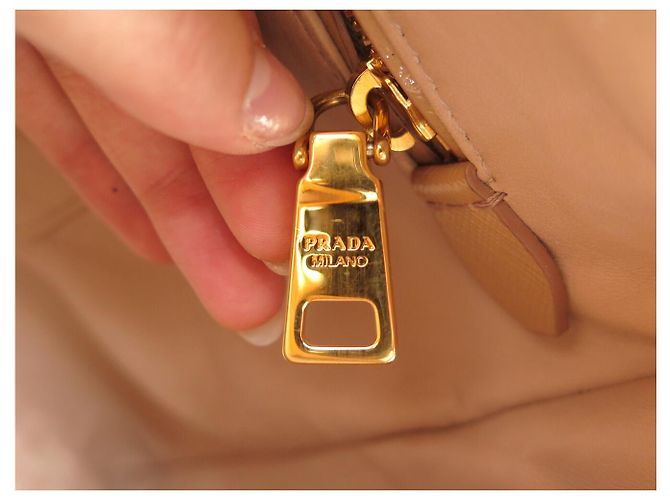 BORSA A MANO PRADA PYRAMID PROMENADE BEIGE PELLE SAFFIANO VERNICE BL0808 BAG - vista 10