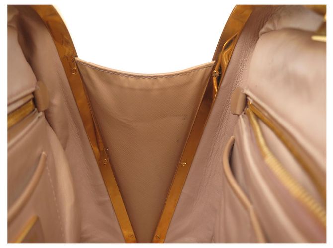 BORSA A MANO PRADA PYRAMID PROMENADE BEIGE PELLE SAFFIANO VERNICE BL0808 BAG - vista 14