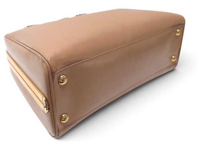 BORSA A MANO PRADA PYRAMID PROMENADE BEIGE PELLE SAFFIANO VERNICE BL0808 BAG - vista 3