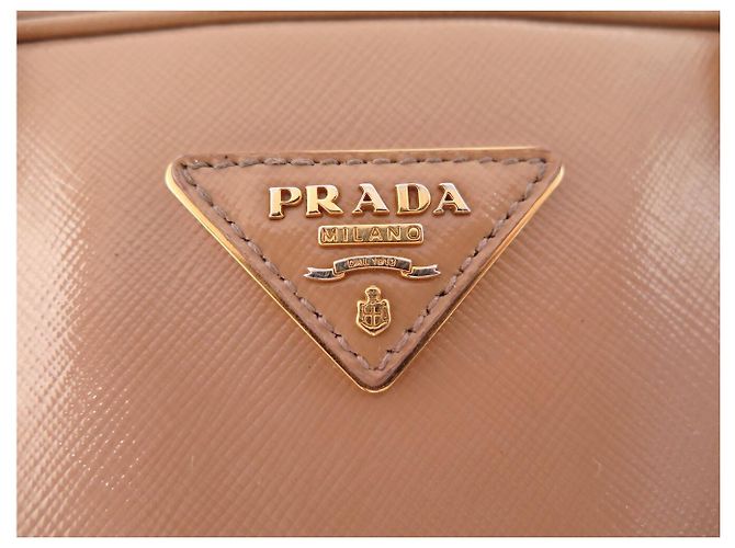 BORSA A MANO PRADA PYRAMID PROMENADE BEIGE PELLE SAFFIANO VERNICE BL0808 BAG - vista 5